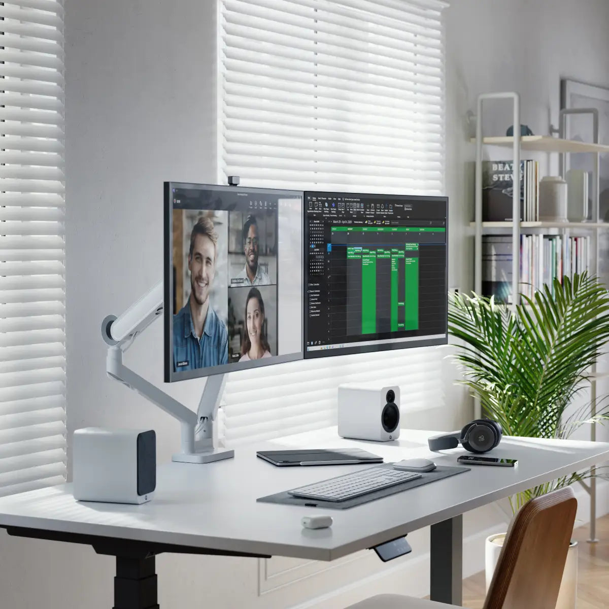 Glide Flexible Double Monitor Arm