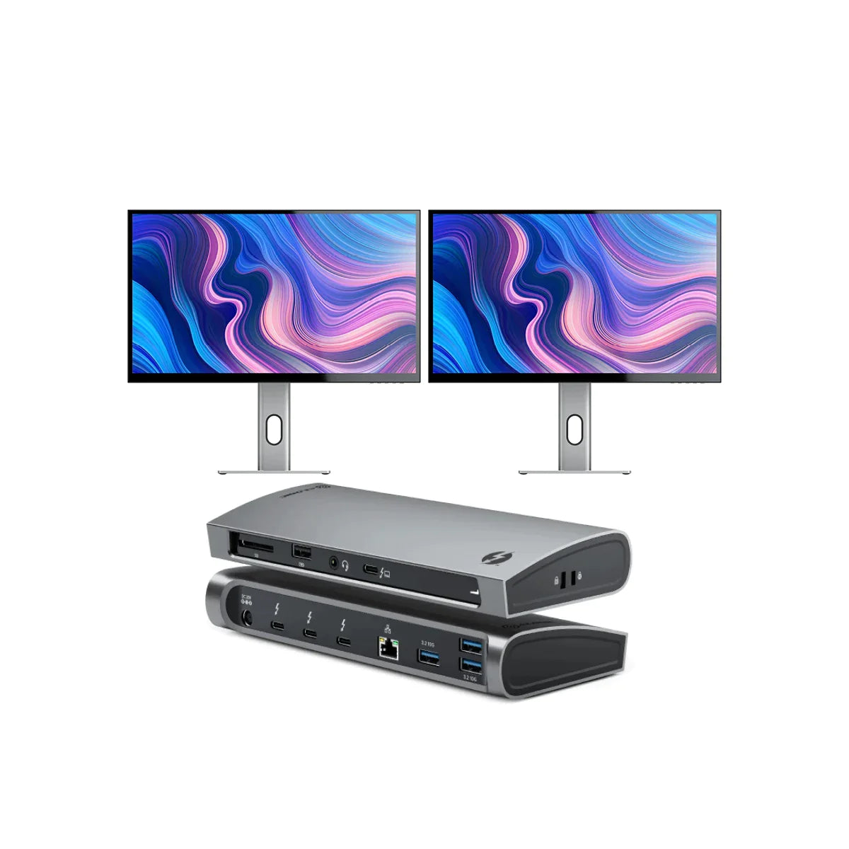 Clarity 27” UHD 4Kモニター（2のパック） + Thunderbolt 4 Blaze Docking Station