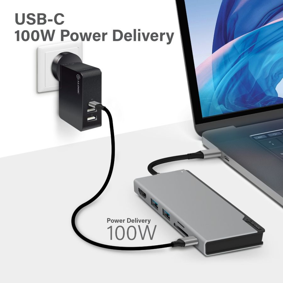 Power Delivery -Ultraシリーズ - スペースグレー付きUSB -Cドックユニ