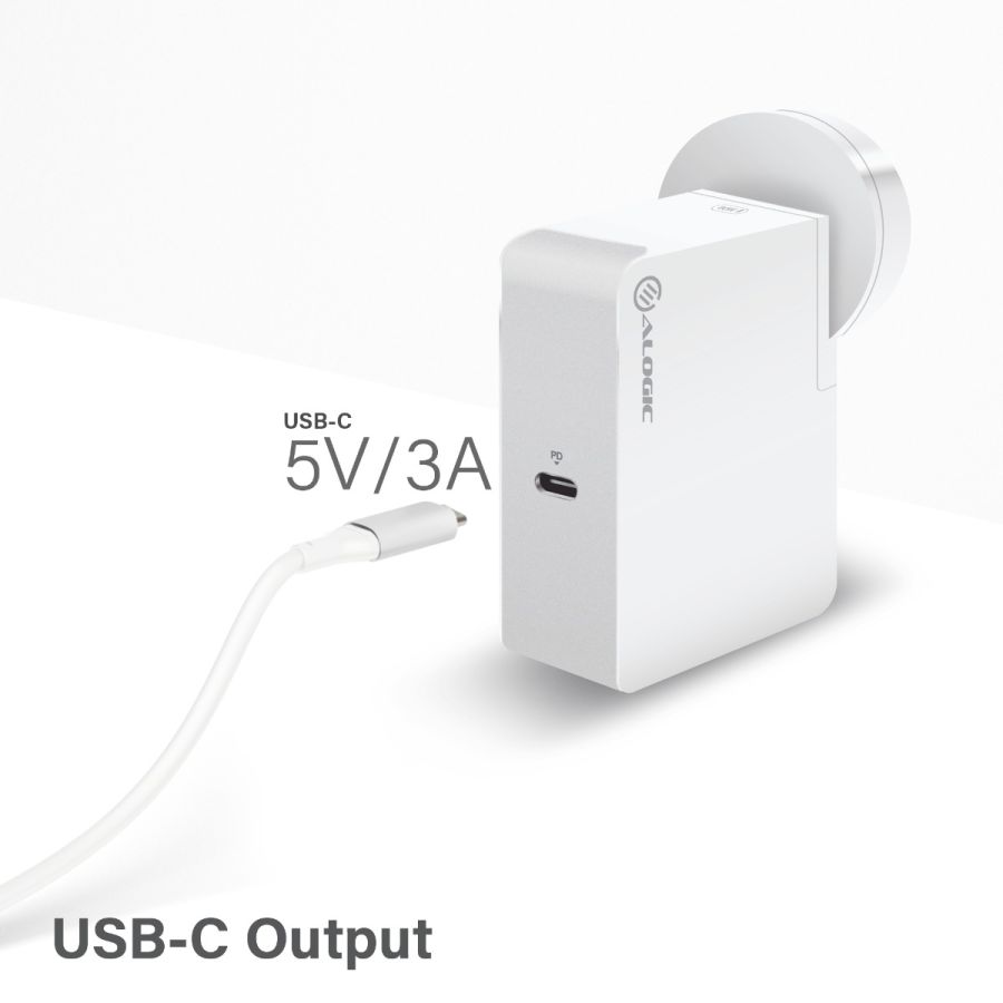 USB-C Laptop/Macbook Wall Charger 60W with Power Delivery - Travel Edition with AU, EU, UK, US Plugs and 2m Cable