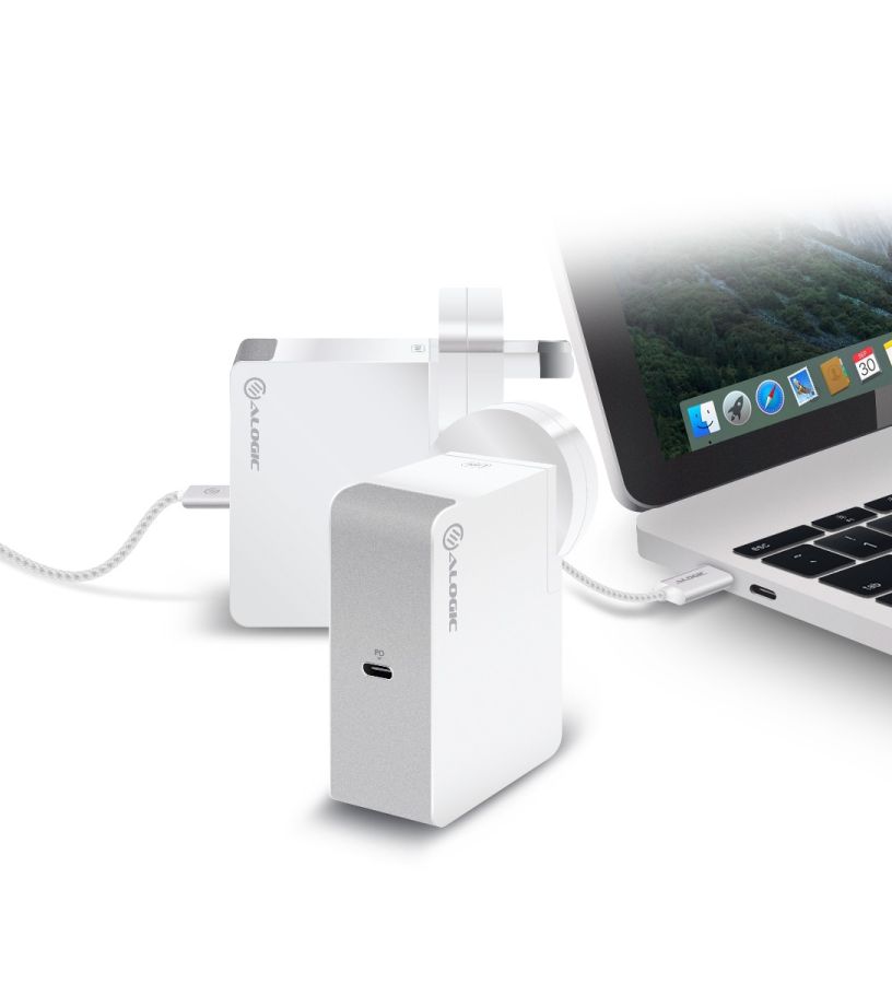 USB-C Laptop/Macbook Wall Charger 60W with Power Delivery - Travel Edition with AU, EU, UK, US Plugs and 2m Cable