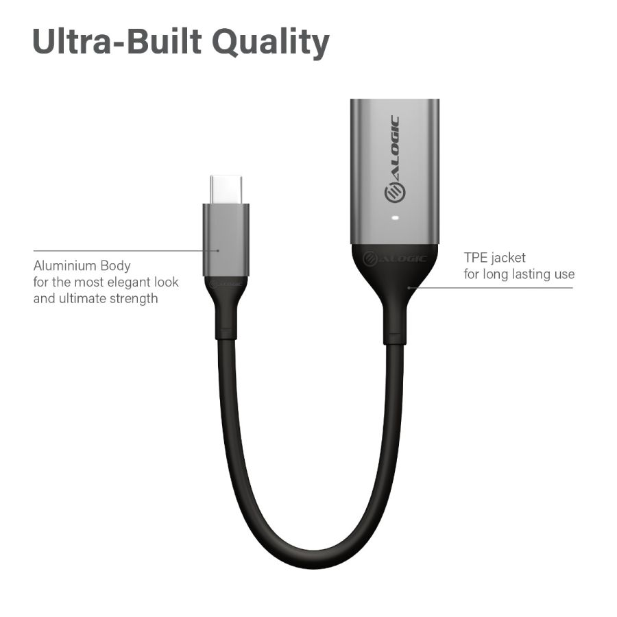 ウルトラ15cm USB -C（男性）からHDMI（女性）アダプター-4K 60Hz