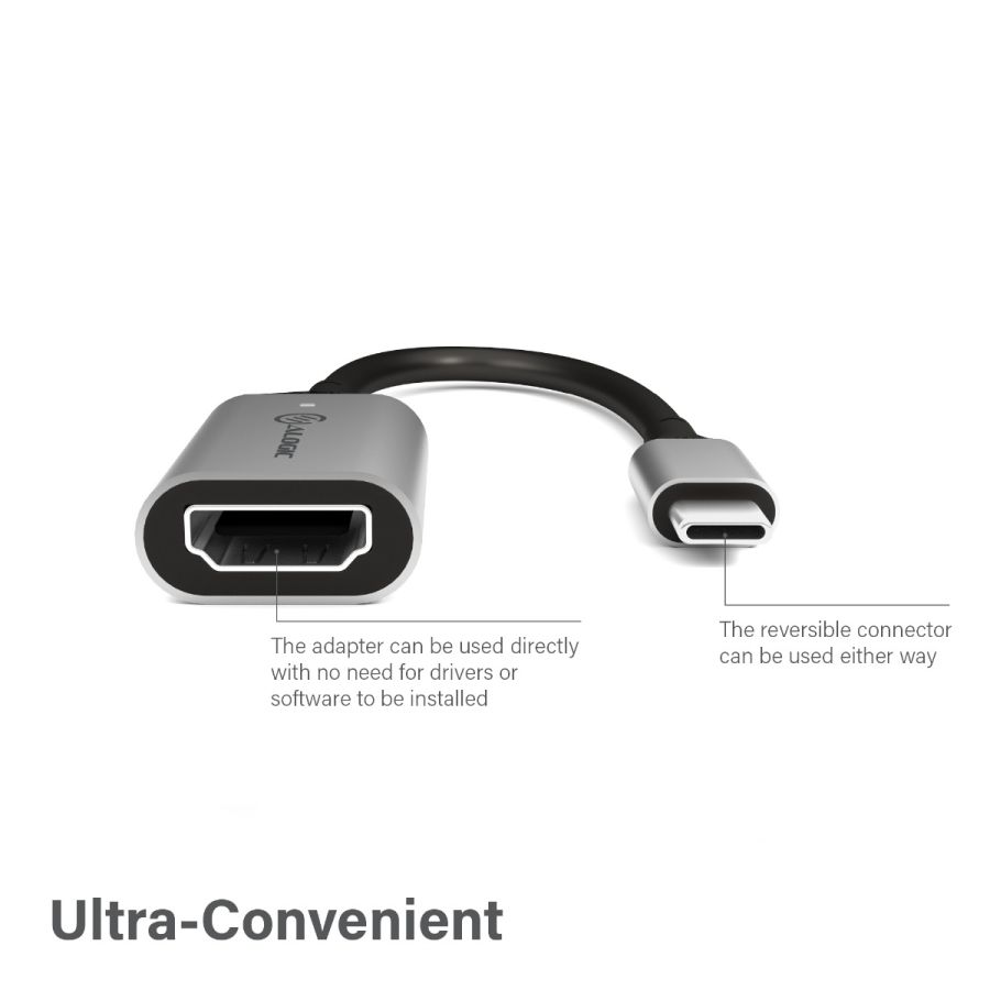 ウルトラ15cm USB -C（男性）からHDMI（女性）アダプター-4K 60Hz