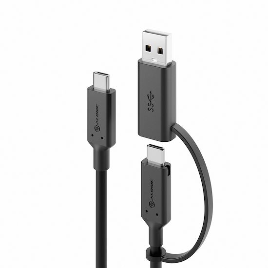 ElementsシリーズUSB-CからUSB-Cケーブル付きUSB-Aアダプター-1.2m-MALE-MALE-5A/10GBPS